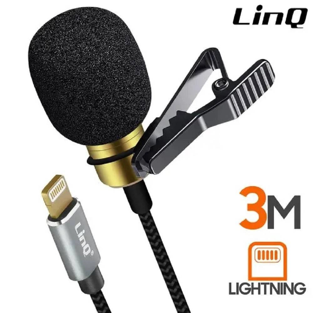 Trade Shop - Microfono Lavalier Lightning Suono Omnidirezionale A 360° Cavo 3 Metri Lt3543m -