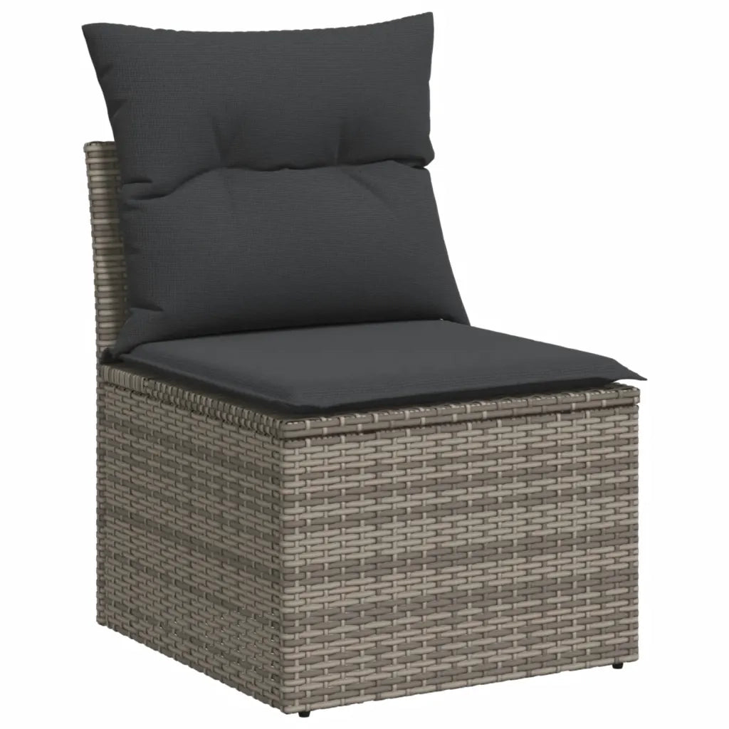 Set Divano da Giardino 10 pz con Cuscini Grigio in Polyrattan 3227999