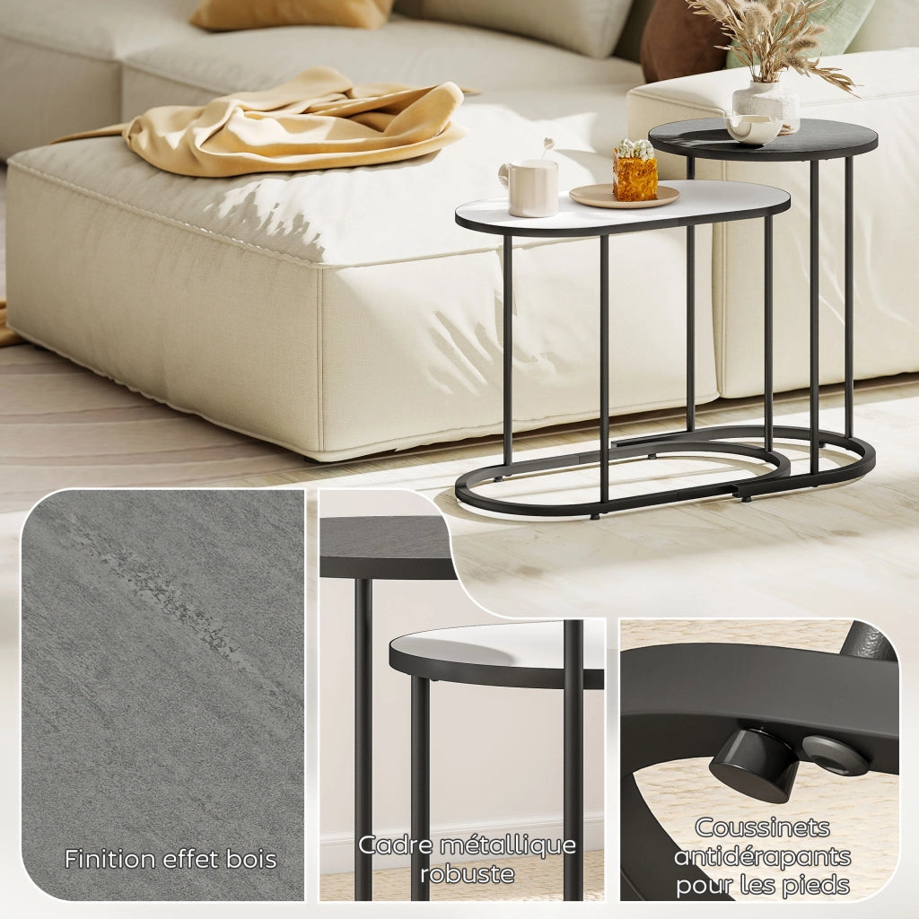 Tavolino da salotto ¨C Minimal ¨C grigio e bianco