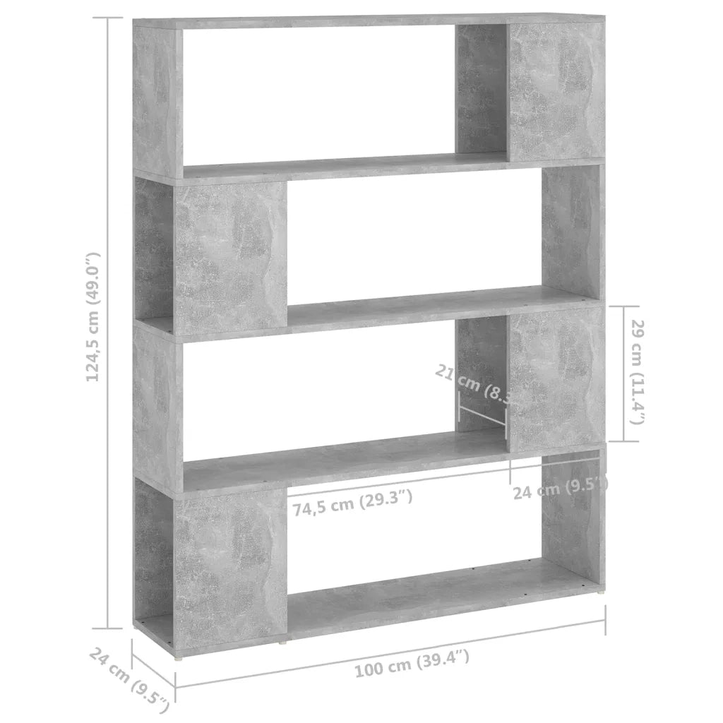 Libreria/Divisorio Grigio Cemento 100x24x124 cm 809192