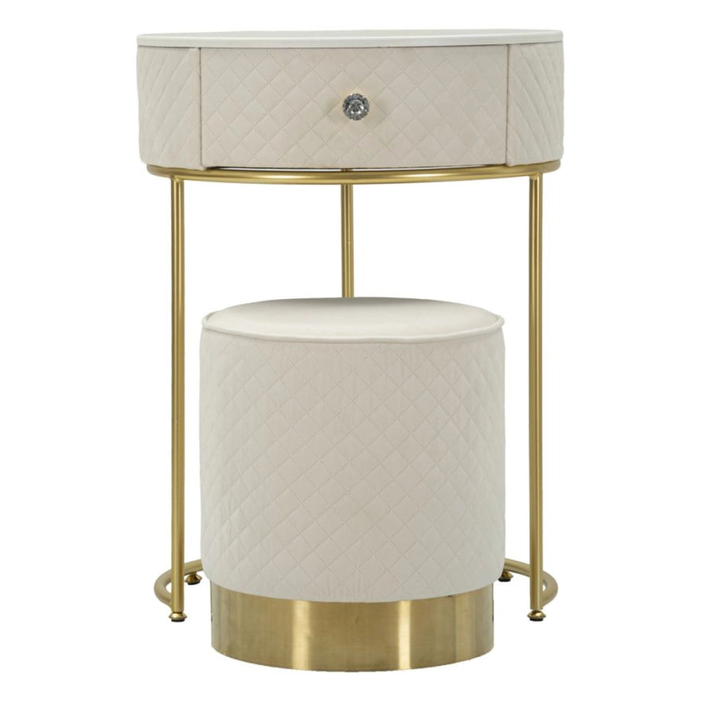 Comodino VKH755, Beige, Legno, 52x52x70 cm
