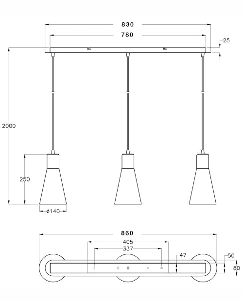 Lampada a sospensione Diana in metallo cromato e vetro soffiato, design elegante, 3 luci attacco E27, ideale per interni, 2753-47-138