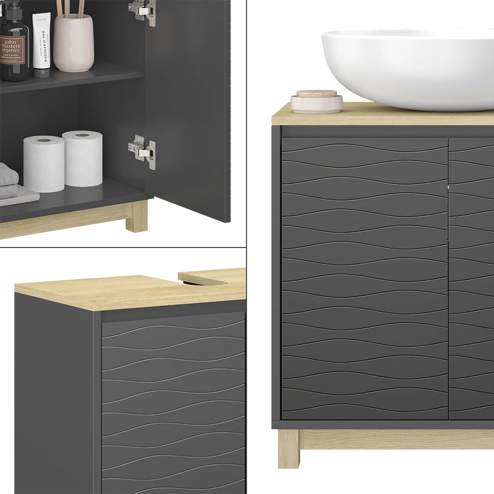 Vicco Mobiletto per lavabo Antracite 60 x 60 cm con 2 porte