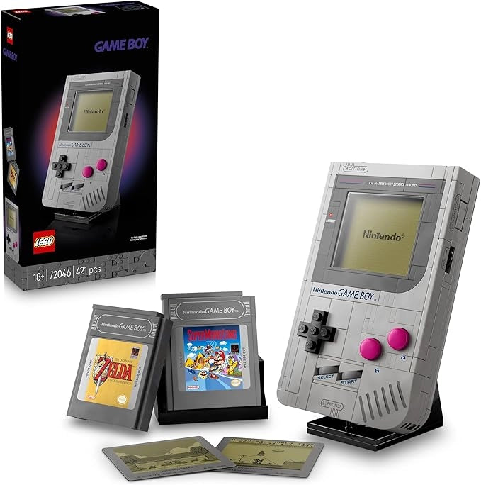 LEGO Super Mario Game Boy Set da Costruzione per Adulti - Modello da Esposizione Nintendo con 2 Cartucce con Schermi Len