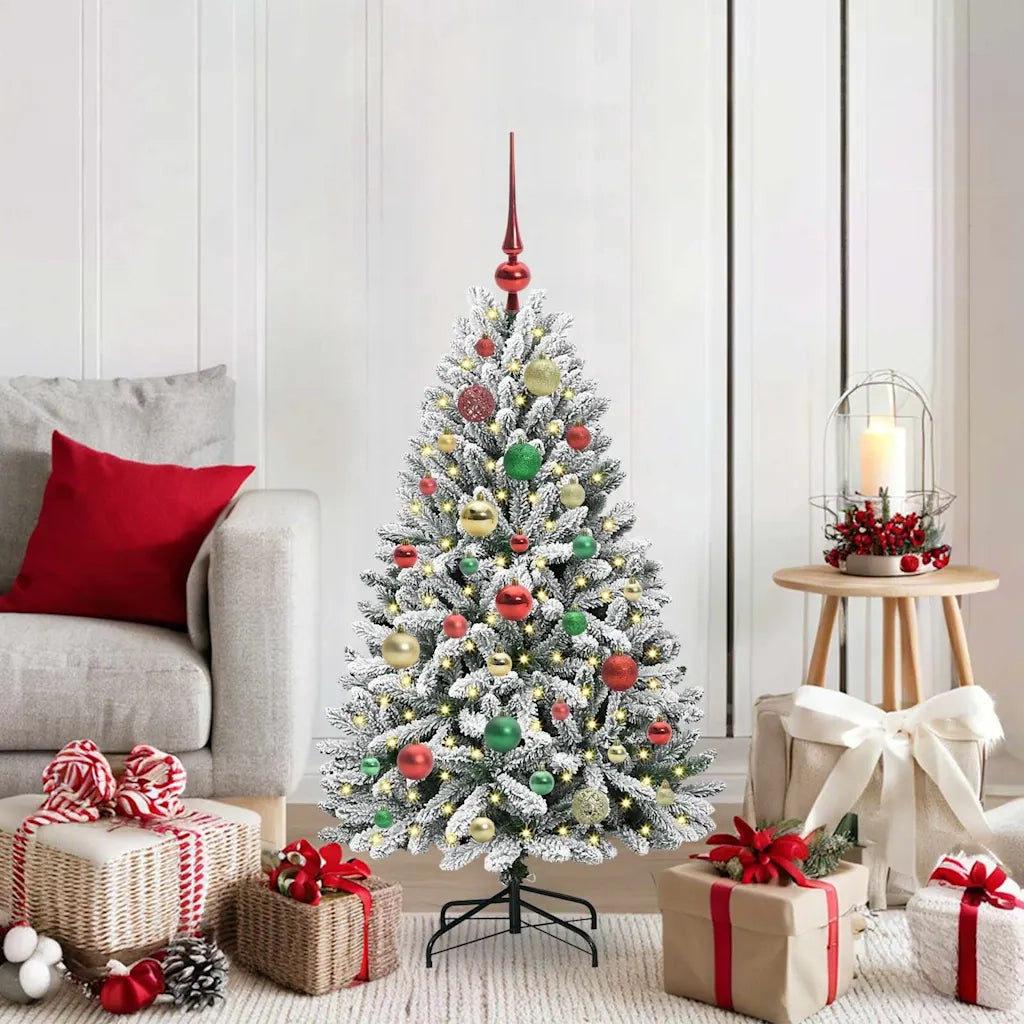 Albero di Natale artificiale con 150 LED Verde e Bianco 120 cm 3395738