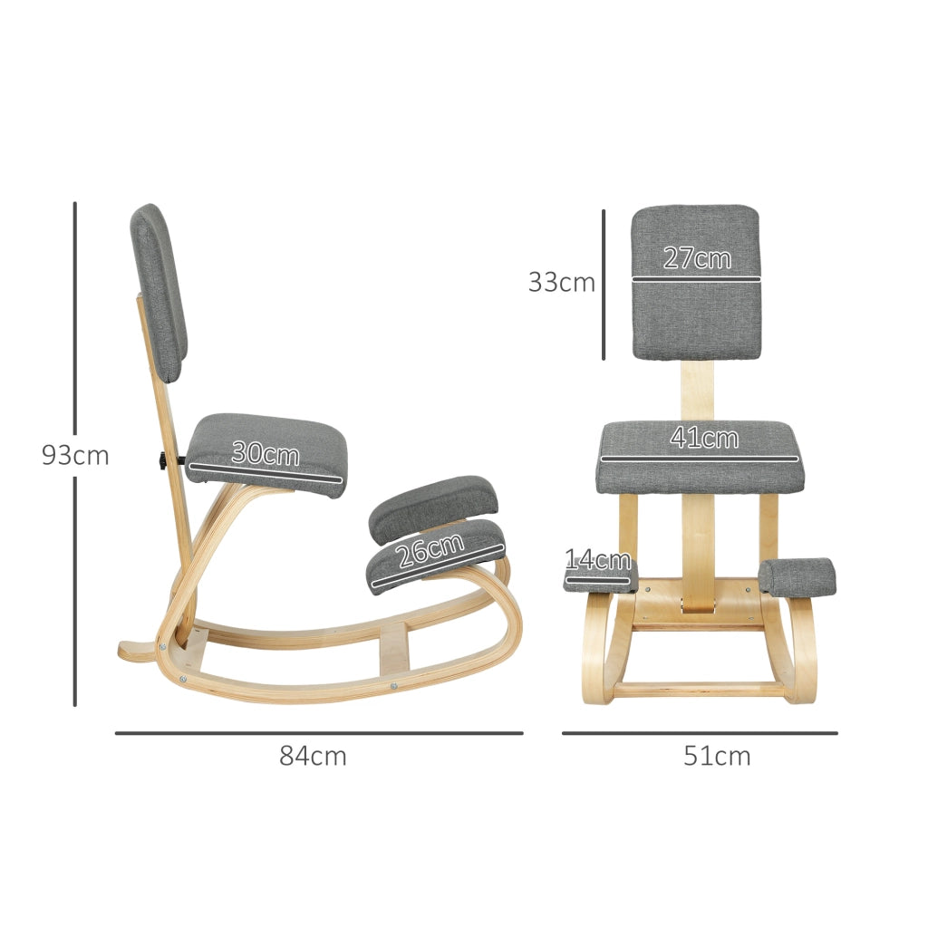 Sedia ergonomica a ginocchia ¨C zephmum ¨C grigio