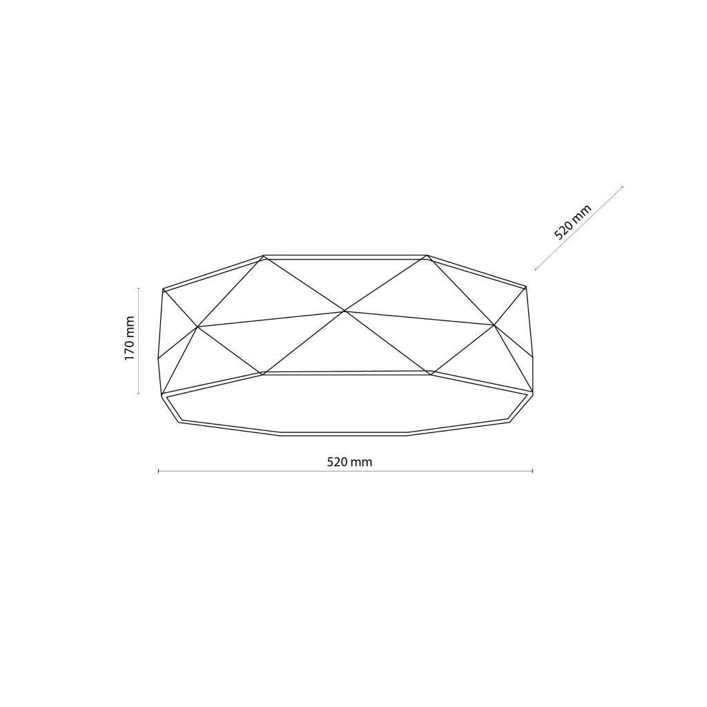 Plafoniera soffitto Kantoor TK-Lighting 4xE27 52cm nero/bianco