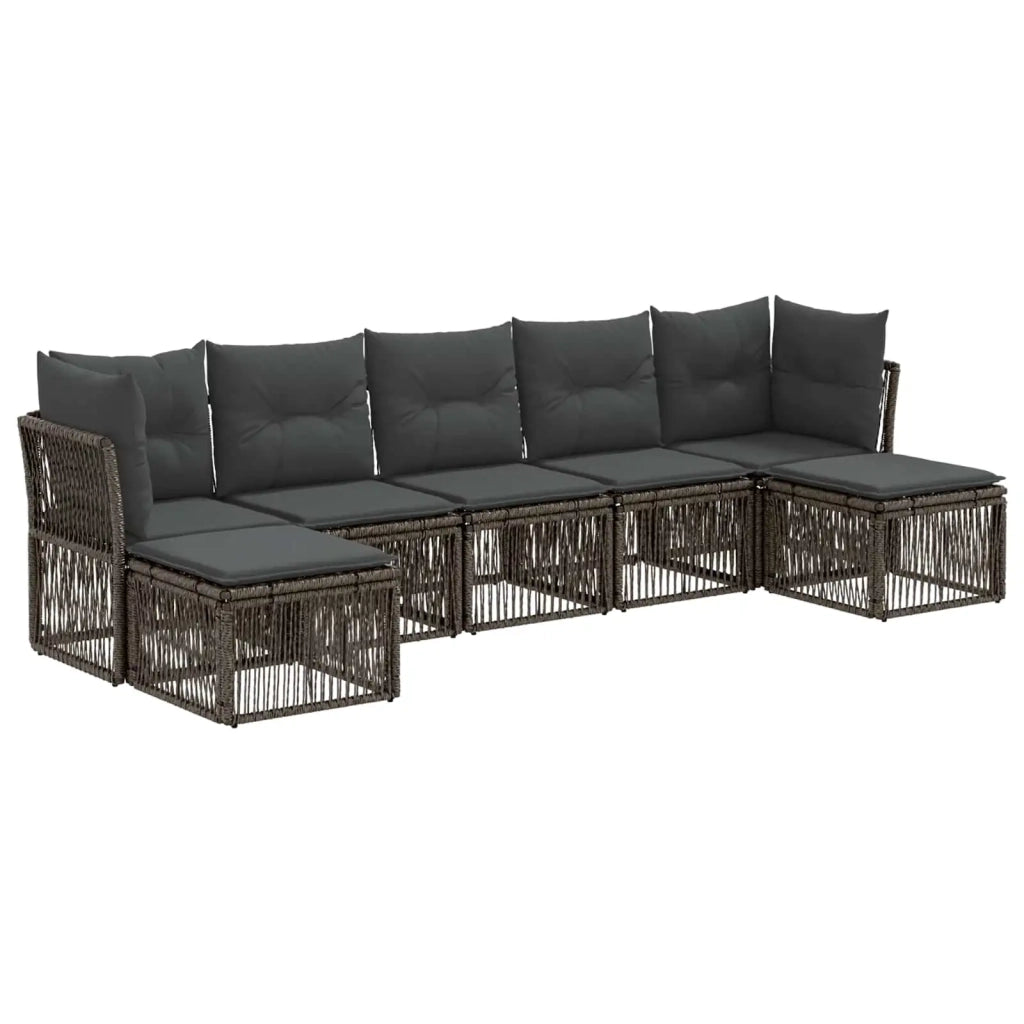 Set Divano da Giardino 7 pz Grigio polyrattan 3434309