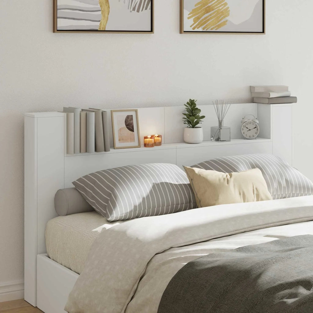 Testiera letto con mobile e LED Bianco 180 x 16,5 x 103,5 cm 8006544