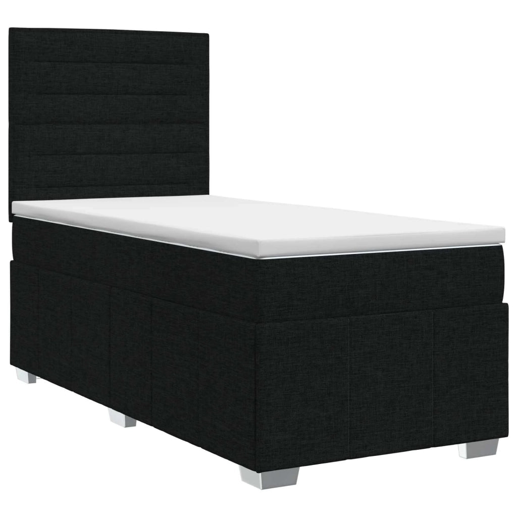 Letto box spring con materasso Nero 80 x 200 cm Tessuto 3454003