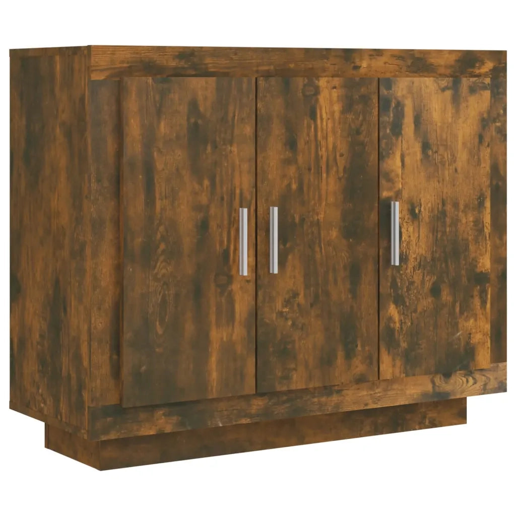 Credenza Rovere Fumo 92x35x75 cm in Legno Multistrato 817240
