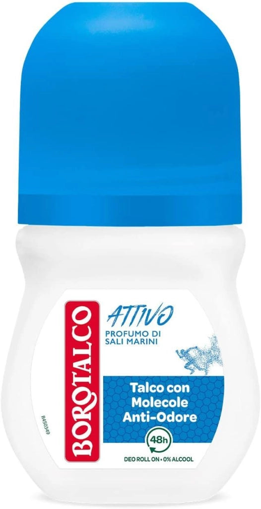 BOROTALCO ROLL-ON 50 ML FORMULA SENZA ALCOOL EFFICACIA FRESCA 48H BLU