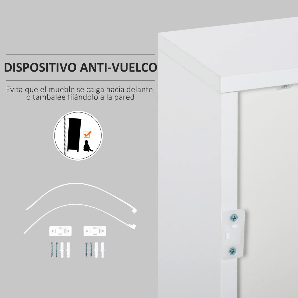 Armadio con 2 ante e 2 cassetti ¨C Minimal ¨C Bianco 79x36x74 cm