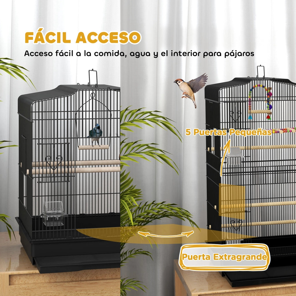 Gabbia per Uccelli ¨C Minimal ¨C Nero 46.5x36x59 cm