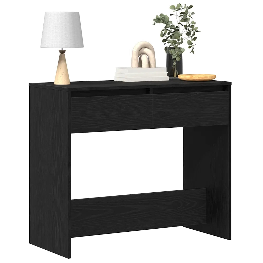 Tavolino Consolle Rovere Nero 89x41x76,5cm Legno Multistrato 862081