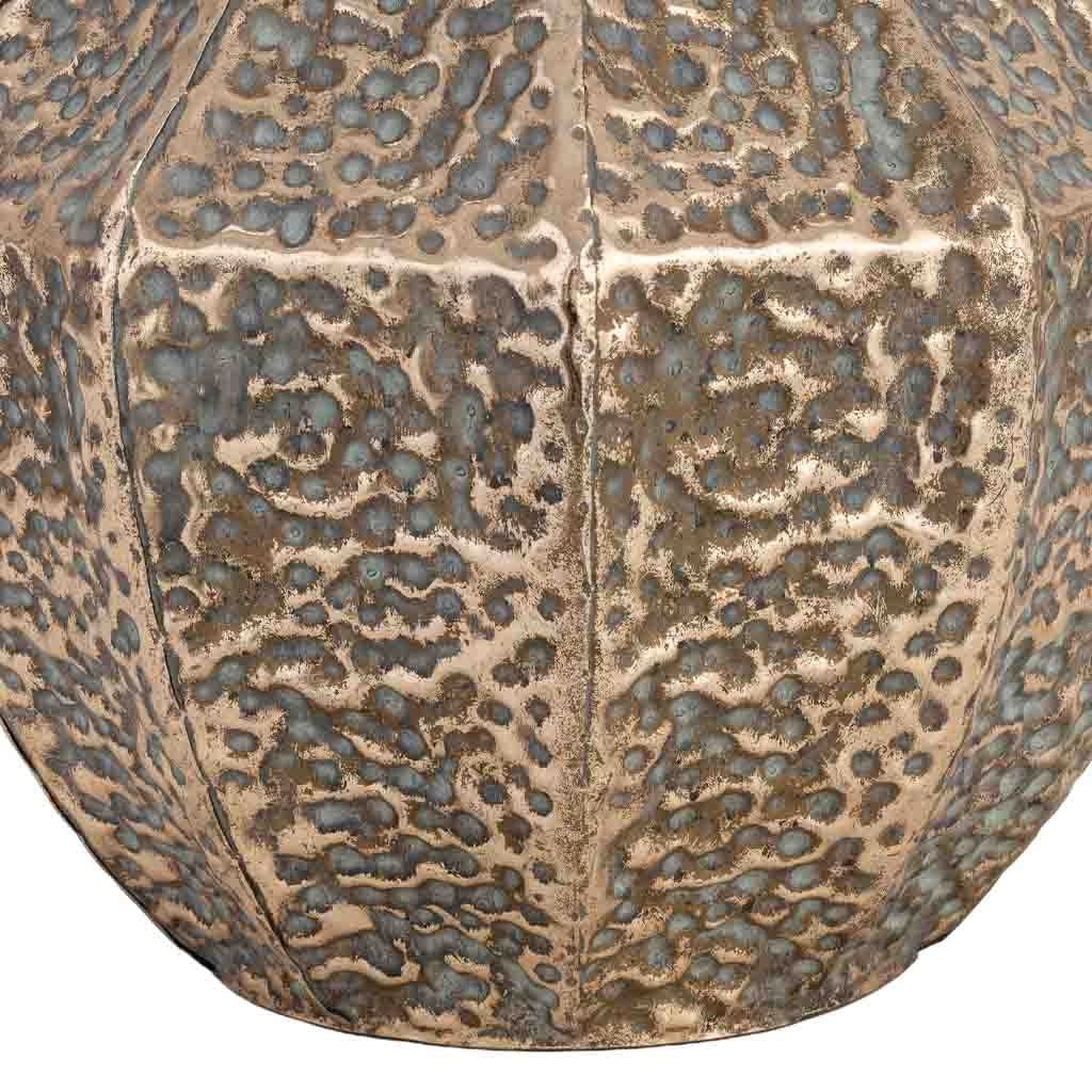 Vaso in metallo dorato 28,5x28,5x37 cm (altezza)