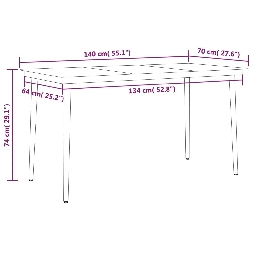 Set da Pranzo da Giardino 5 pz Nero 3099621