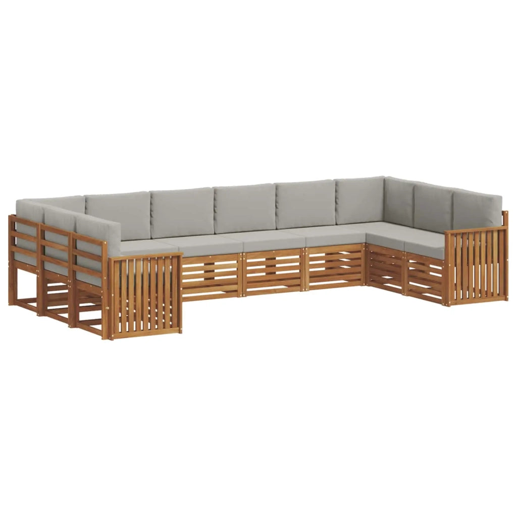 Set divano sezionale 10 pcs Grigio Naturale e Chiaro 3375556