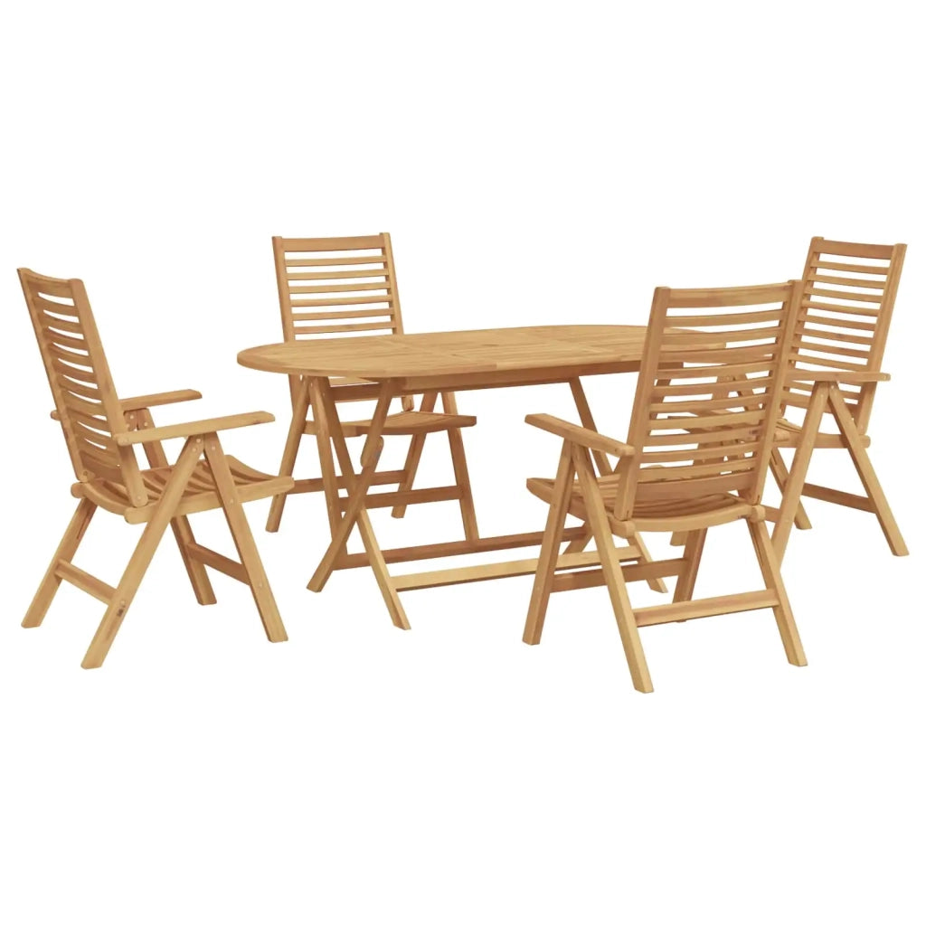 Set da Pranzo per Giardino 5 pcs Marrone Legno di teak solido 3356878