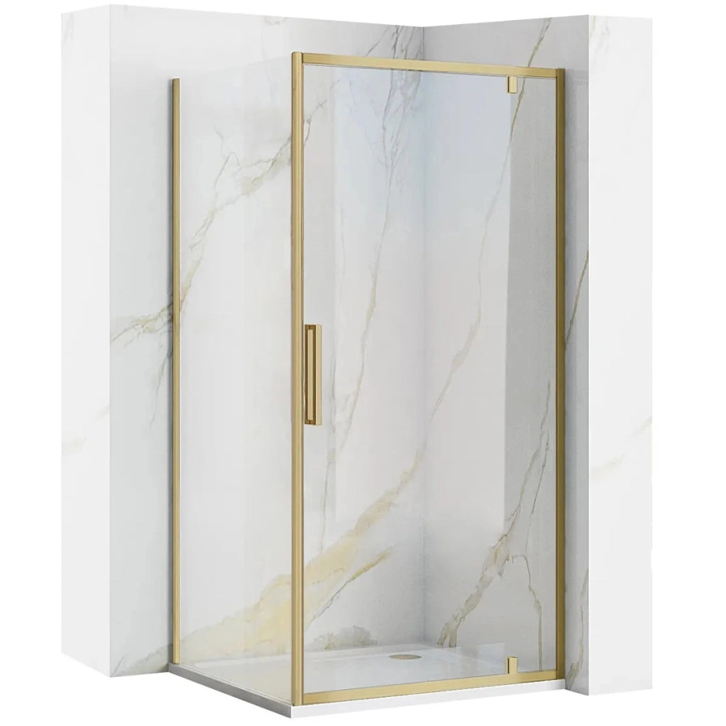 Cabina Doccia Rea Rapid Swing Brush Gold 100x90