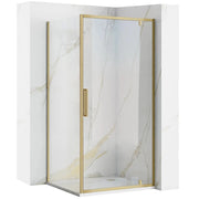 Cabina Doccia Rea Rapid Swing Brush Gold 100x90