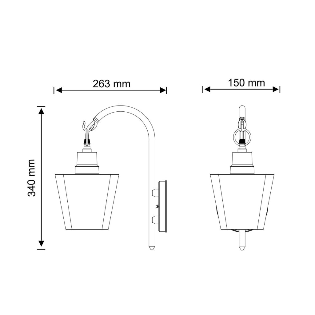Applique esterna GIZA verso il basso E27 IP44 Polux