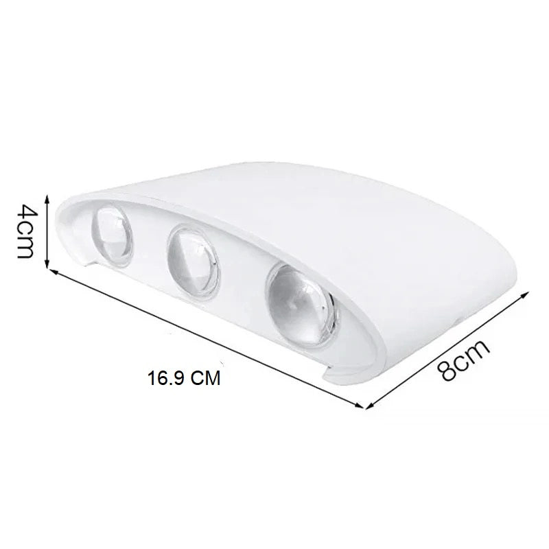 APPLIQUE MODERNA LUCE A LED LAMPADA DA PARETE MURO DA 16W PER ESTERNO BIANCA LUCE CALDA 3000K