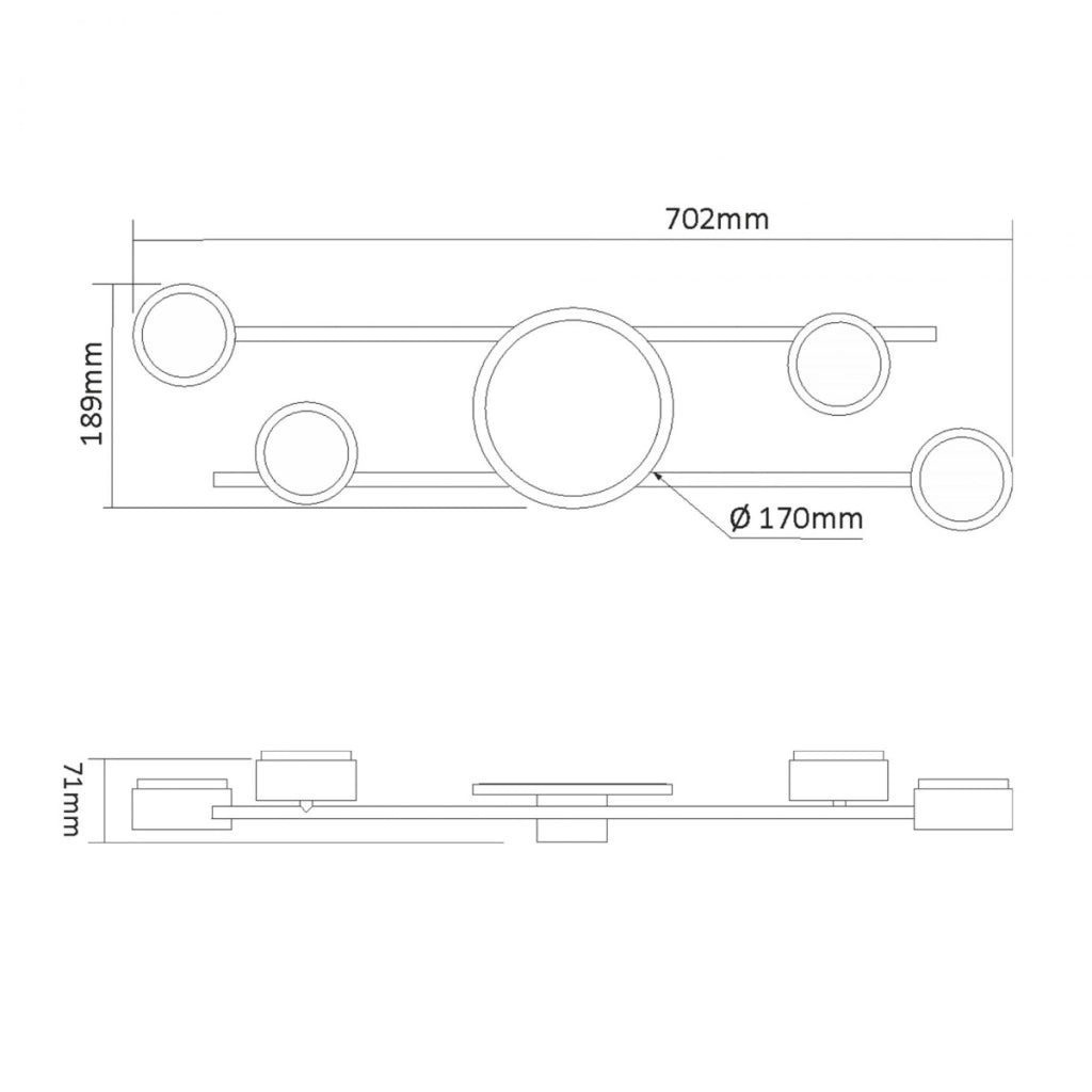 Plafoniera moderna nera 70cm 4xGX53 LED 2700K Videx