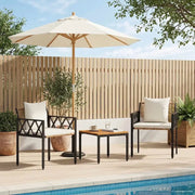Set Mobili da Esterno 3 pcs Marrone e Bianco Crema polyrattan 42025349