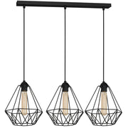 Lampada sospensione loft nera 3xE27 Basket NEW Luminex
