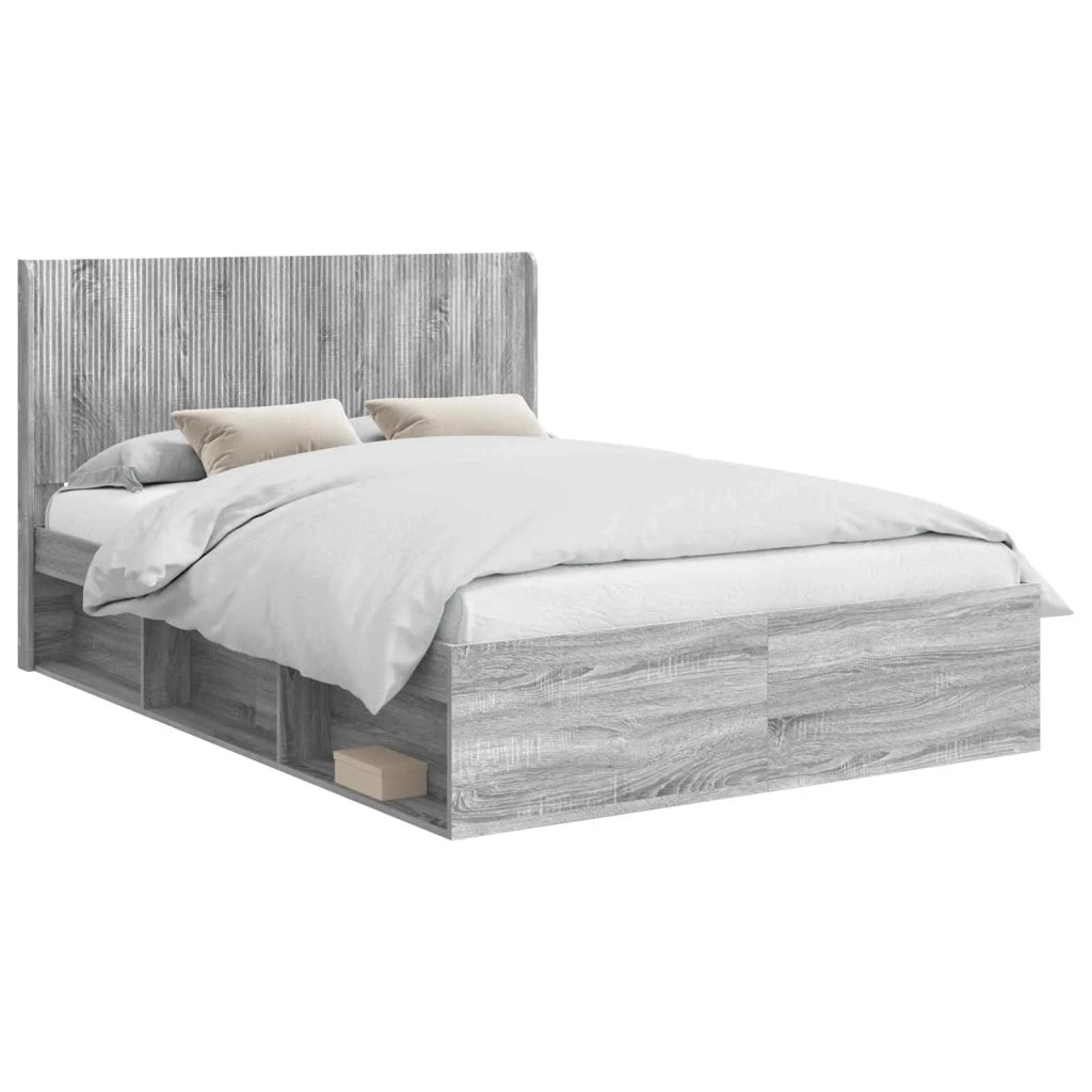 Letto da camera | Struttura del letto con stoccaggio e testata 3 pcs