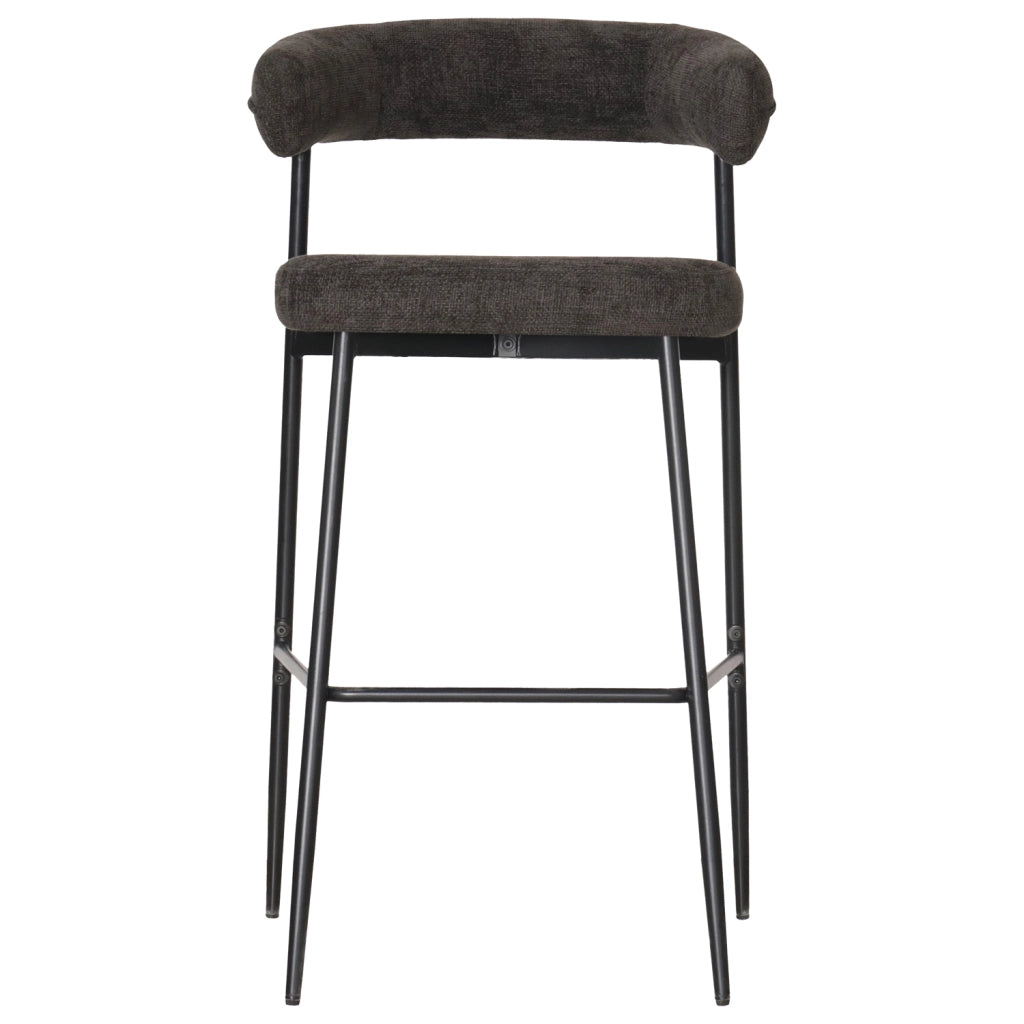 Set di 2 sgabelli da bar in tessuto grigio THEA