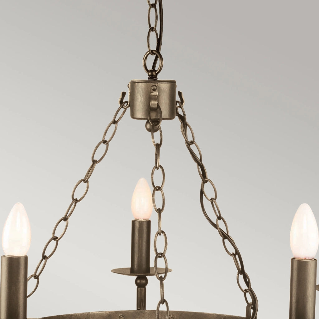 Lampadario gotico bronzo antico Cromwell 5xE14 Elstead