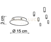 BASE-6R C Base a raggio 6 luci cromo d.15cm