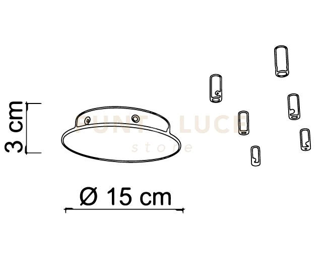 BASE-6R C Base a raggio 6 luci cromo d.15cm