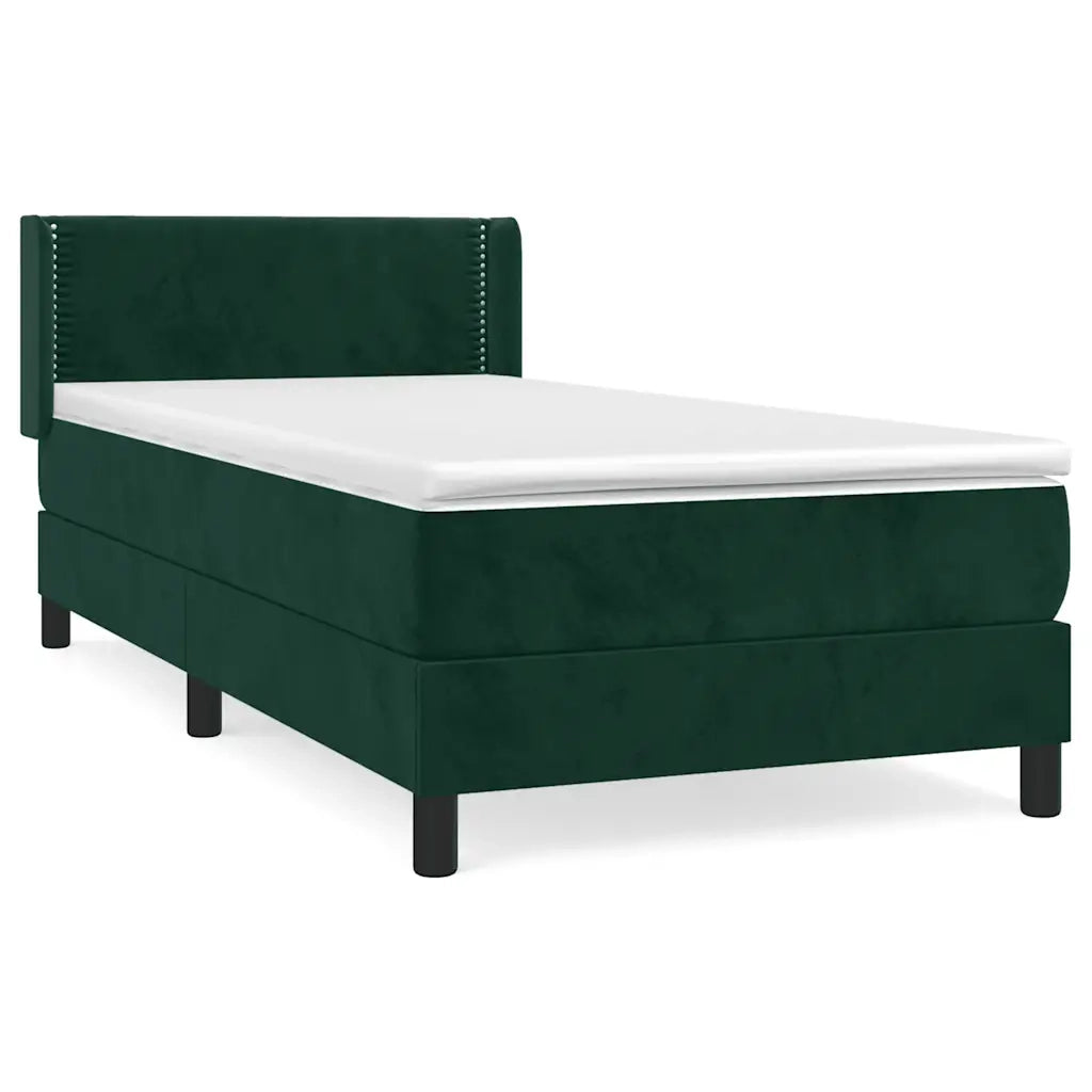 Giroletto a Molle con Materasso-Struttura Letto Verde Scuro 80x200 cm Velluto 740435