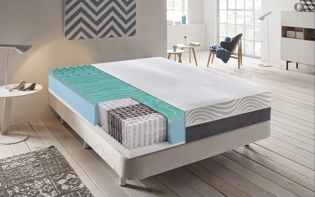 Materasso Singolo 90x200 a molle insachettate e Memory Foam 9 Zone Differenziate  Rivestimento sfoderabile