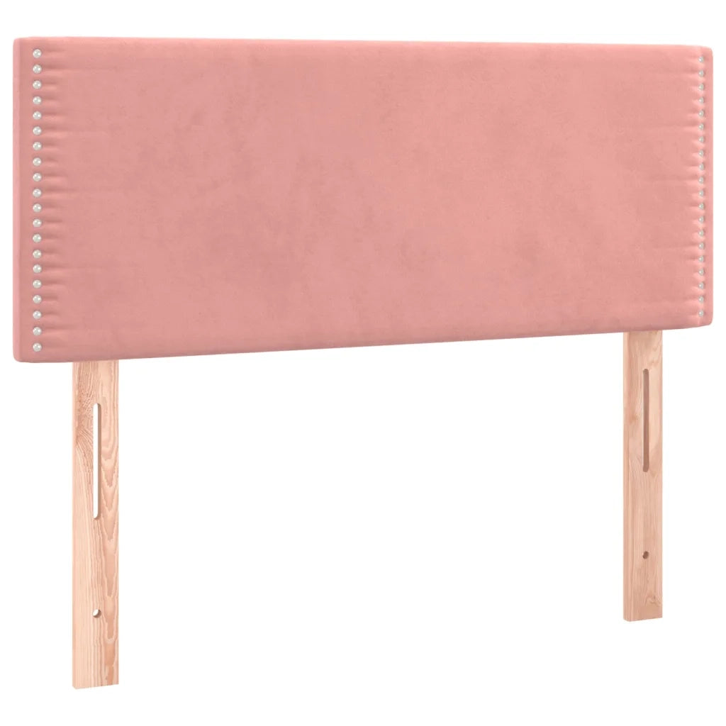 Letto a Molle con Materasso e LED Rosa 100x200 cm in Velluto 3134332