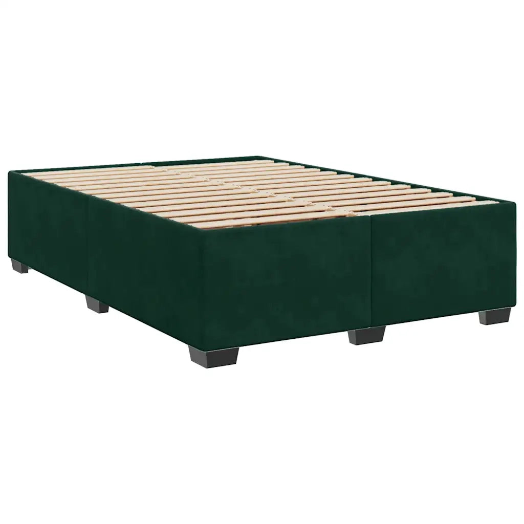 Giroletto a Molle con Materasso Verde Scuro 140x190 cm Velluto 3293221
