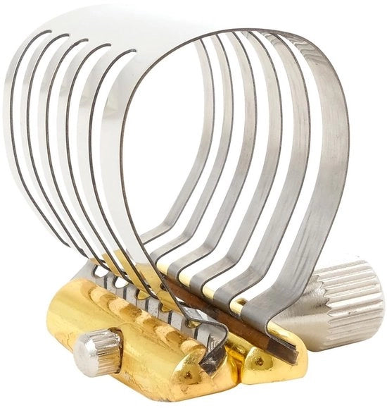 Rietbinder per Saxofono Alto - Schokbestendig - Leggero - Inclusa Scatola di Riposo - Migliorata Qualità Acustica - Dimensioni Compresse - Ligatura per Saxofono