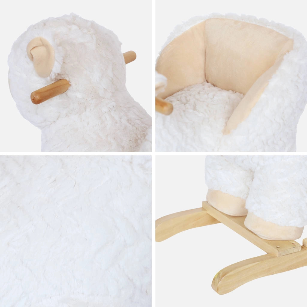 Sedia a dondolo pecorella per bambini, bianco