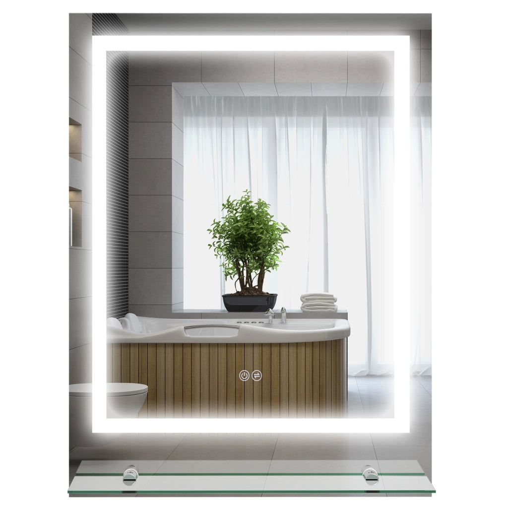 Specchio da bagno rettangolare a LED sospeso ¨C zephmum ¨C 70x50 cm
