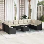Set Divano da Giardino Marrone e Crema polyrattan 3355576