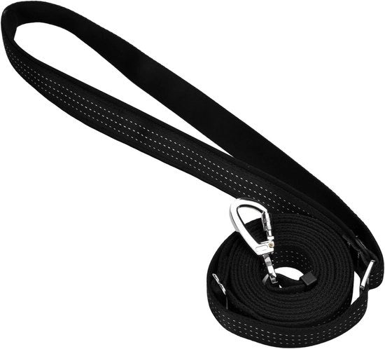 Manubrio Multifunzionale per Cane - Cinturino e Manubrio Versatile - Lunghezza Regolabile per Addestramento, Escursioni e Corsa con Carabiner