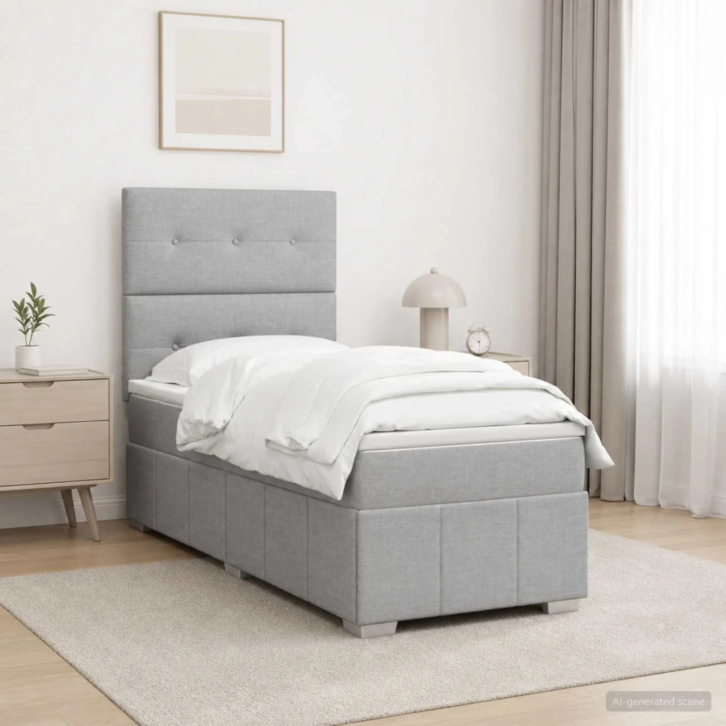 Letto box spring con materasso Grigio Chiaro 90 x 190 cm 3454029