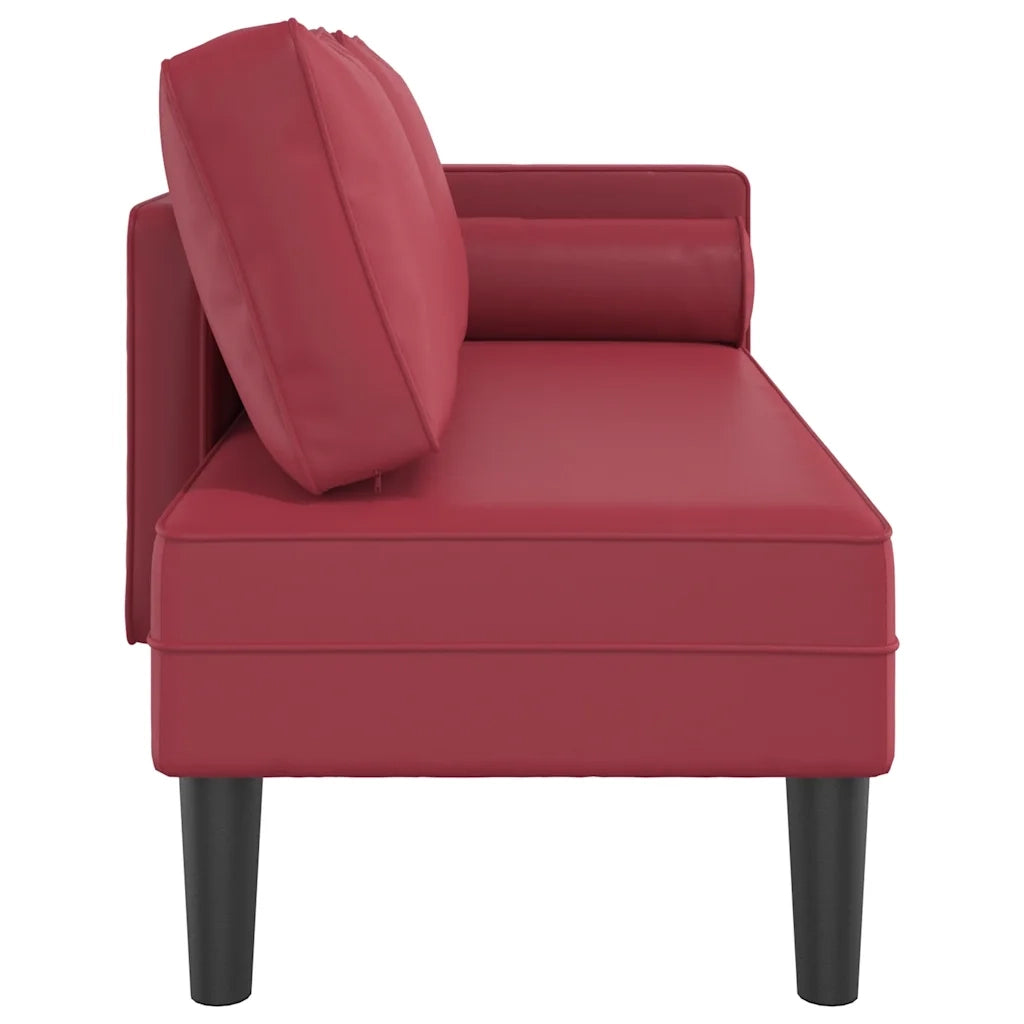 Sdraio con Cuscini Rosso Vino in Similpelle 4007568