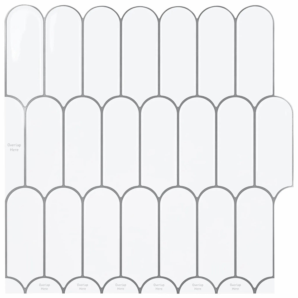 Piastrella Piuma 50 pcs Bianco e Grigio 30 x 30 cm 42046197