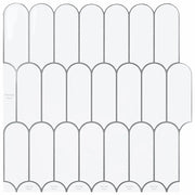 Piastrella Piuma 50 pcs Bianco e Grigio 30 x 30 cm 42046197