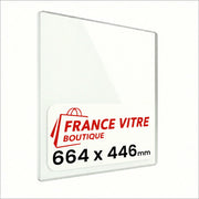664 x 446 x 4 mm - Vetro per stufa a legna - vetro camino di ricambio - vetro per caminetto resistente al fuoco - France Vitre