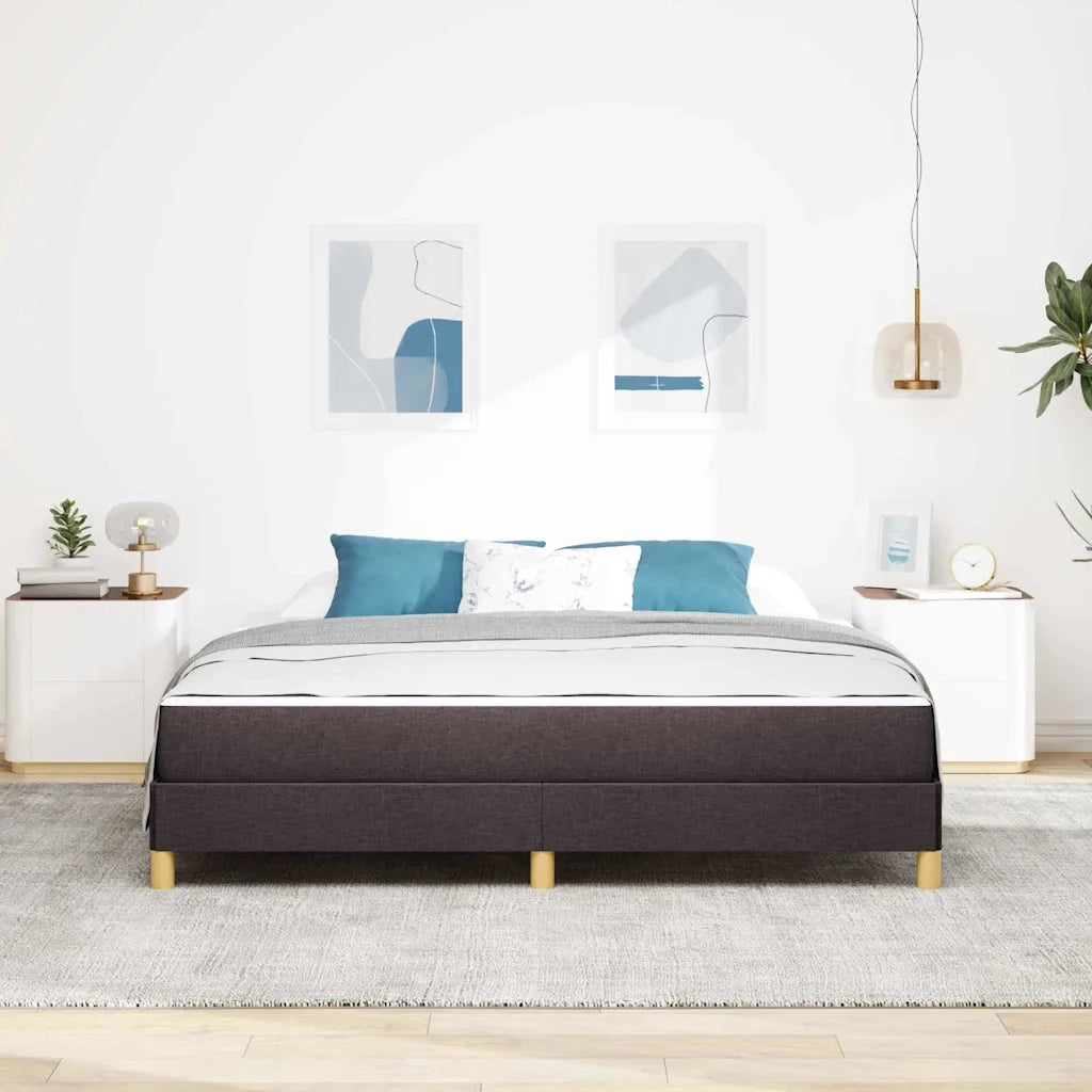 Letto a molle con materasso Marrone Scuro 180 x 200 cm Tessuto
